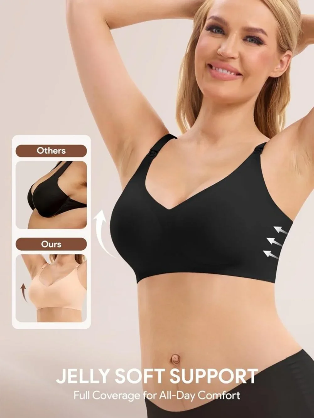 3 Pack Seamless Nursing Bras for Breastfeeding & Maternity - Wireless Sleep